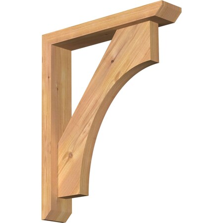 Westlake Slat Smooth Bracket W/ Offset Brace, Western Red Cedar, 3 1/2W X 18D X 22H